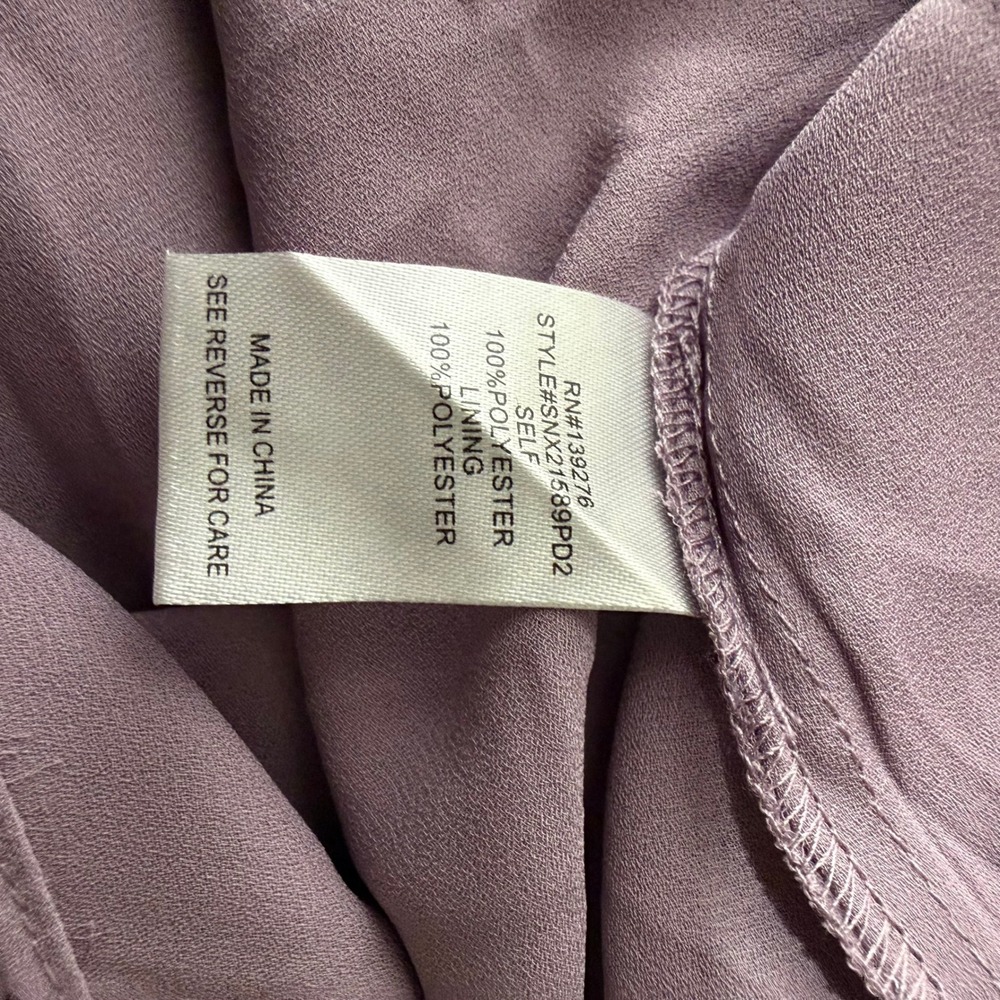 Les Serein Landon Short Sleeve Crew Neck Blouse Light Purple Swiss Dot 1X NEW - Picture 4 of 9